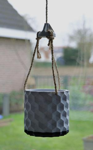 Hanging inverted hexagonal planter