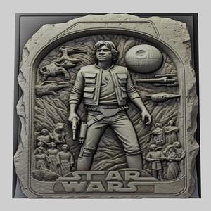 Star Wars Han Solo 3d printer relief medallion stone tablet obj stl
