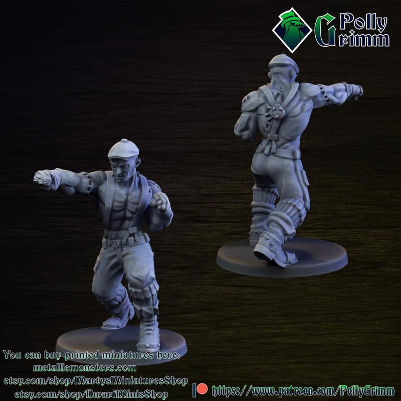 Victorian boxer thug. Steampunk tabletop miniature