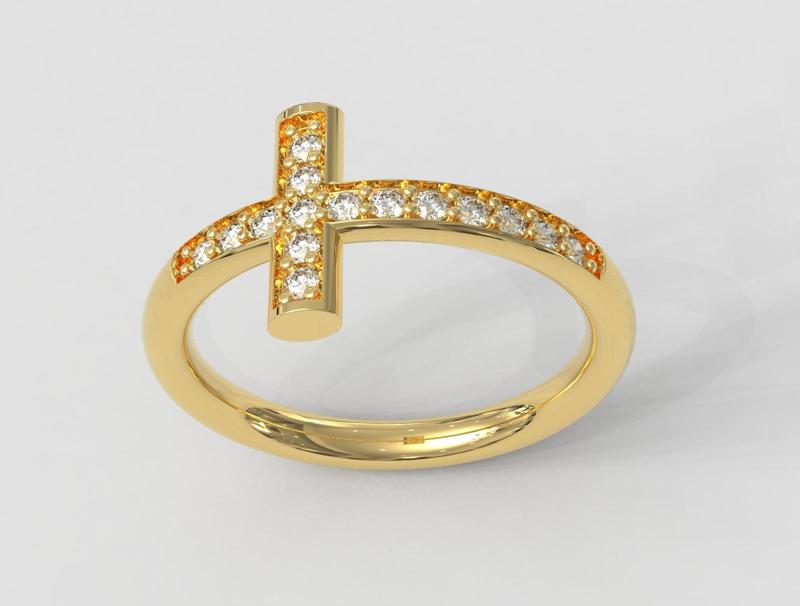 Cross Diamond Ring