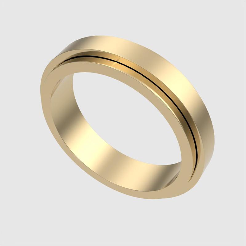 Sleek Groove Band Ring 3D print