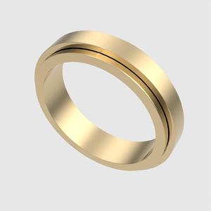 Sleek Groove Band Ring 3D print