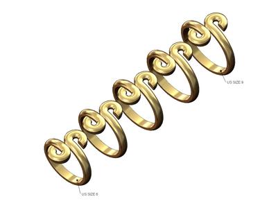 Double scroll ends band US sizes 6to10 3D print model