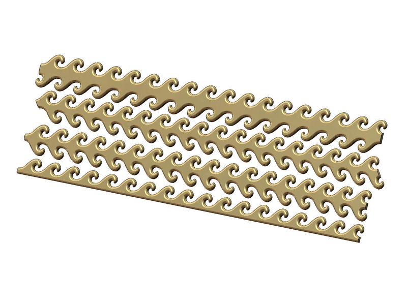 Mini set of wave Meandre Greek key pattern strips 3D print model