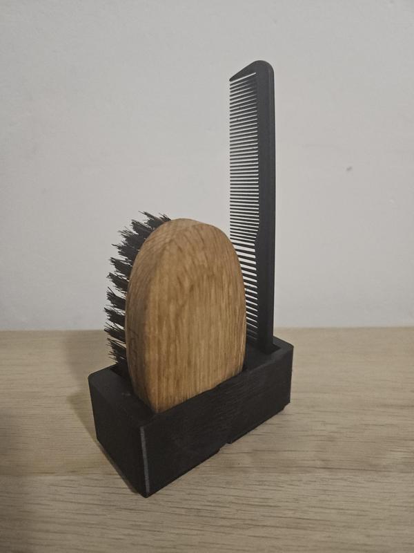 Gridfinity bin for brush and comb