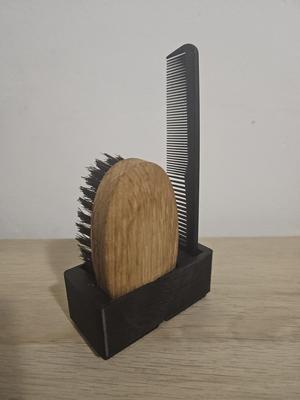 Gridfinity bin for brush and comb