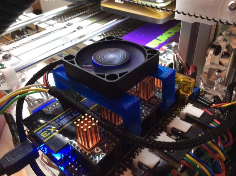 Azteeg X3 stepper driver 40mm fan bracket