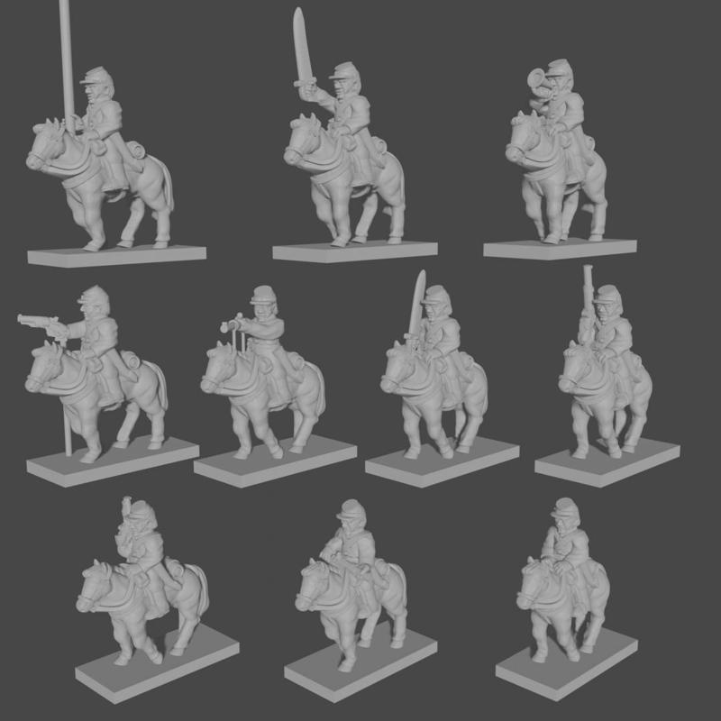 6-15mm ACW Cavalry Value Bundle (4 sets) & Blender Files ACW-19