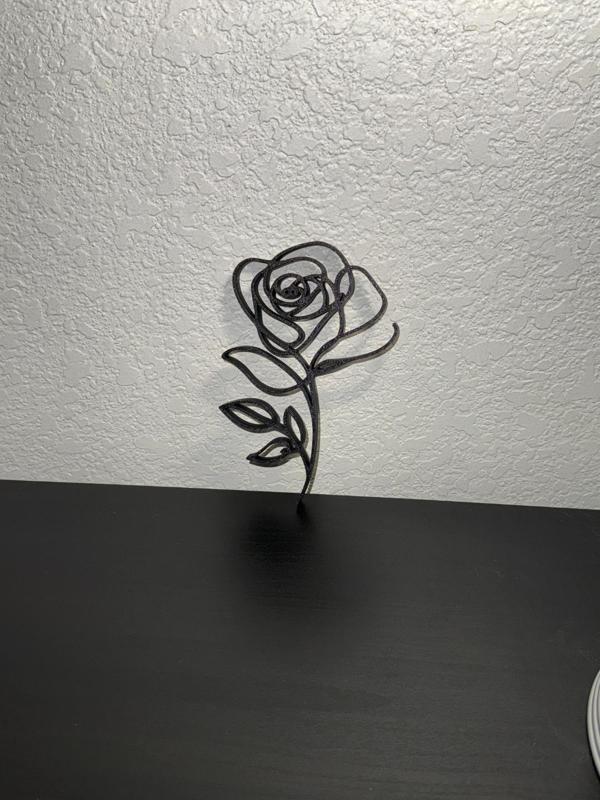 Rose Decor Flowing Line Wall Art