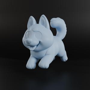Husky 3D stylized key ring, with and without ring