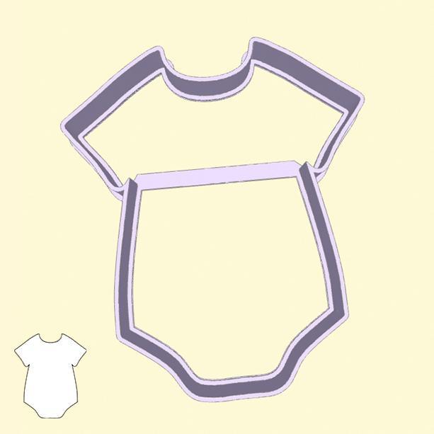 Baby shower / gender reveal party cookie cutters - baby bodysuit (style 2)
