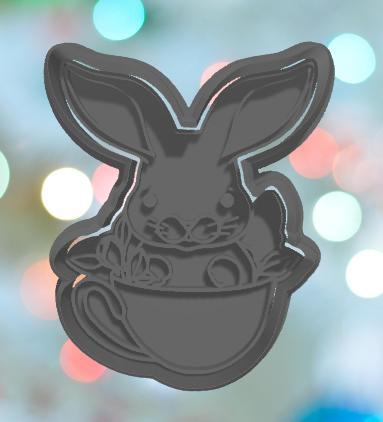Easter Bunny In Tea Cup Cookie Cutter