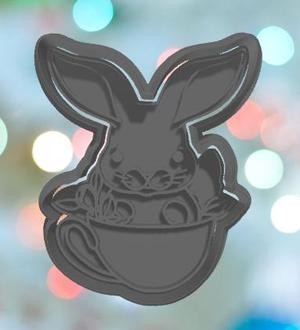 Easter Bunny In Tea Cup Cookie Cutter