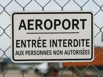 Airport – Forbidden Entry Sign