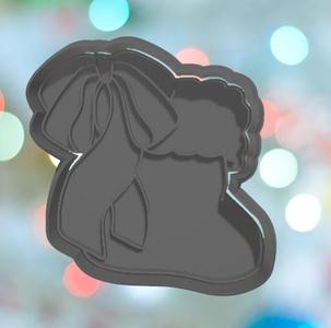 Christmas Stocking With Bow Cookie Cutter