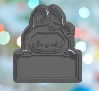 Labubu With Bow Plaque Cookie Cutter