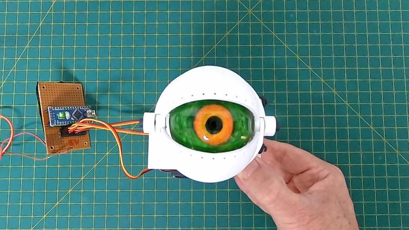 51mm 3D printed animatronic eye mechanism