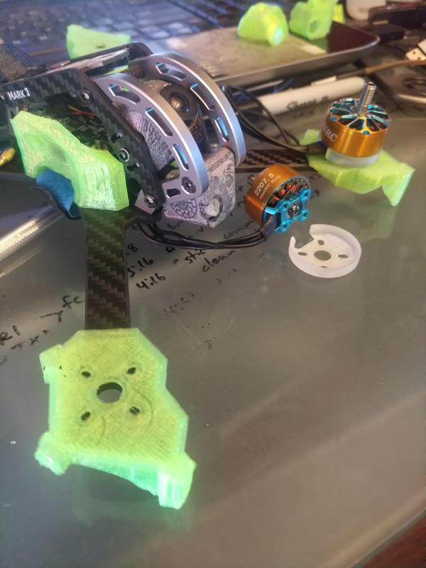 Printable fpv drone motor skirt