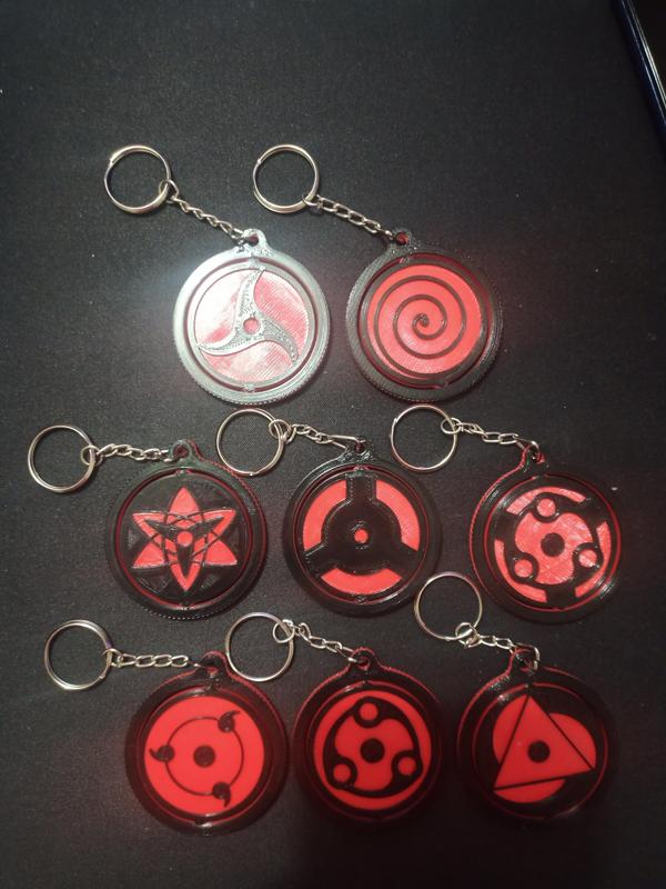 mangekyou sharingan keychain rotary (rotating)