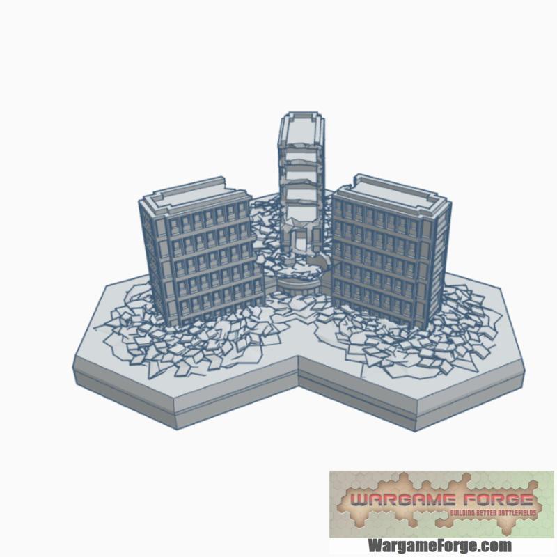 Sci-Fi Ruined Building 19 Hex Map Scale HMSSFR019