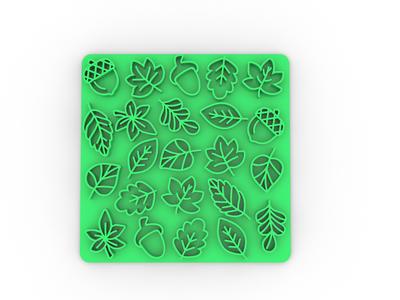 texture stamp autumn leaves - cookies