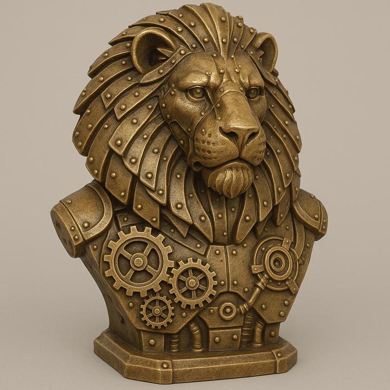 Steampunk Lion Bust