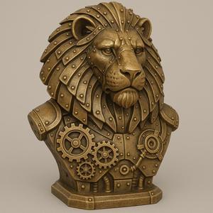 Steampunk Lion Bust