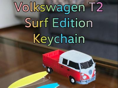 Volkswagen T2 Surf Keychain (working wheels)