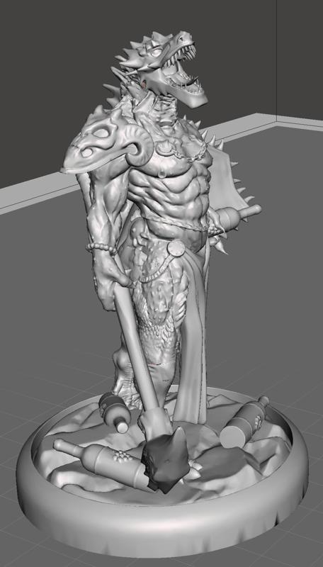 wine drunk dragonborn barbarian minifigure