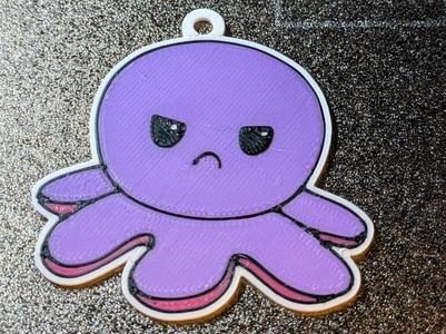 Double Sided Kawaii Mood Octopus Keychain