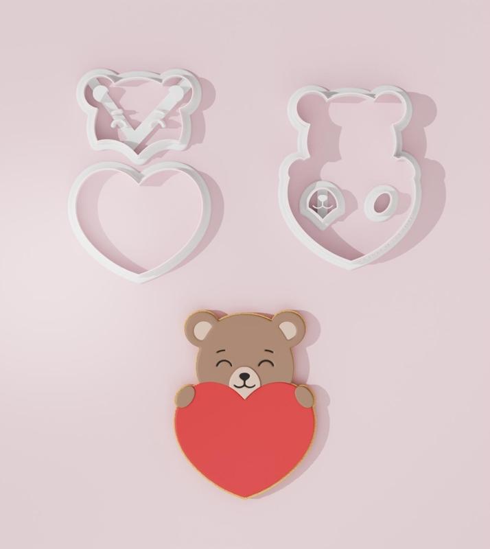 Valentine Bear #7 Cookie Cutter
