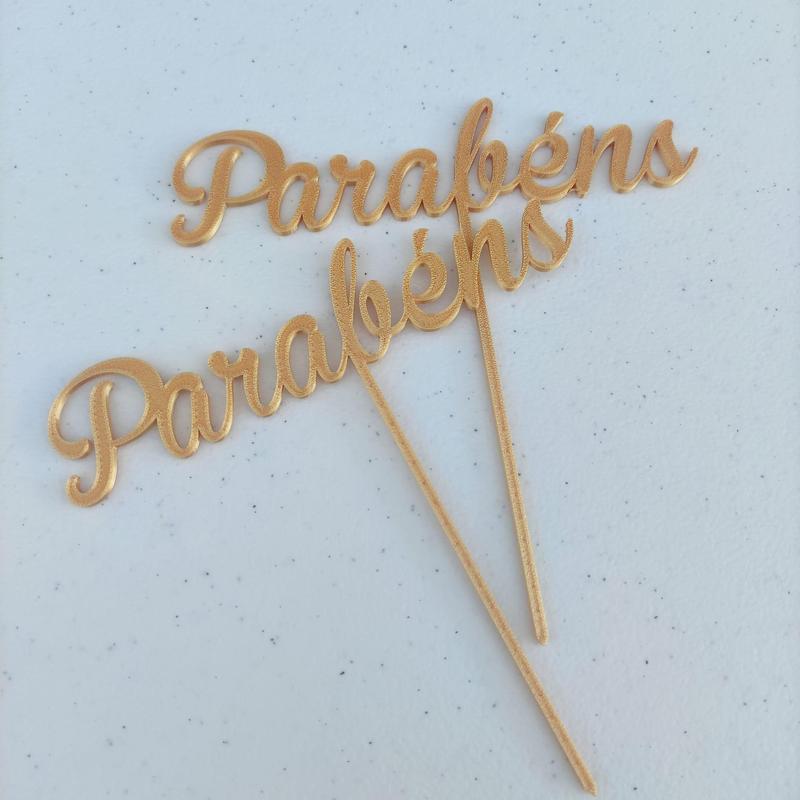 Topper For Cake Decoration - Parabéns