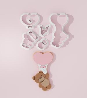 Bear with Balloon #2 Valentine Cookie Cutter