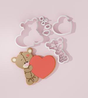 Teddy Bear With Heart Cookie Cutter