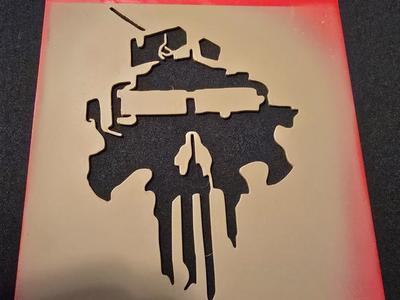 Punisher Stencil Logo HMMWV Military 