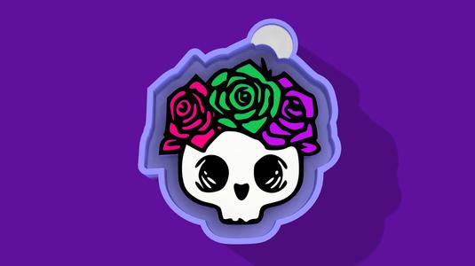 💀🌹 Rose Skull – Freshie, Keychain, Resin & Candle Mold