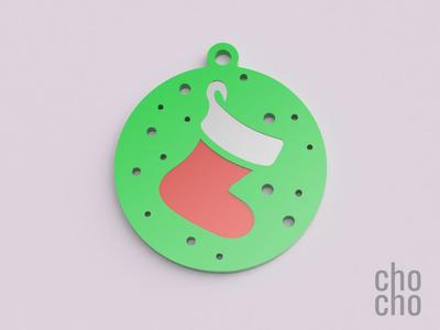 Christmas Sock Ornament (Three Colors)