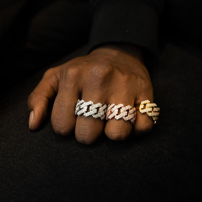 Square Cuba Chain Diamond Ring