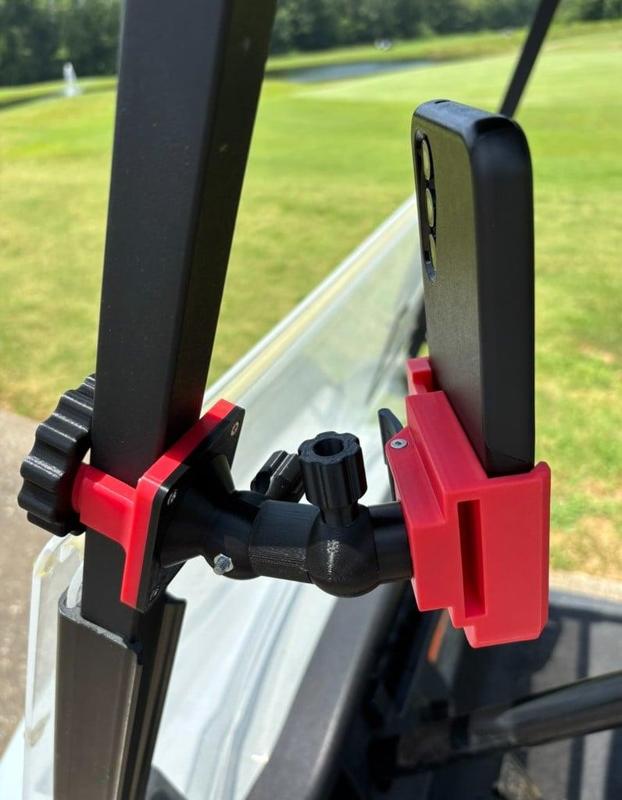 NEW - 2 Way Adjustable Phone Clamp for Golf Cart