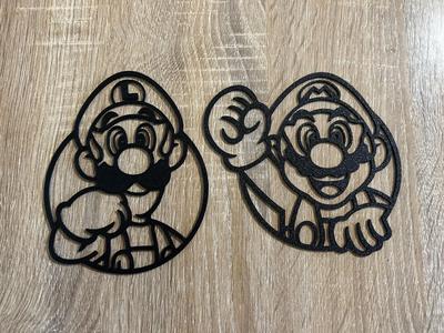 Mario and Luigi art wall