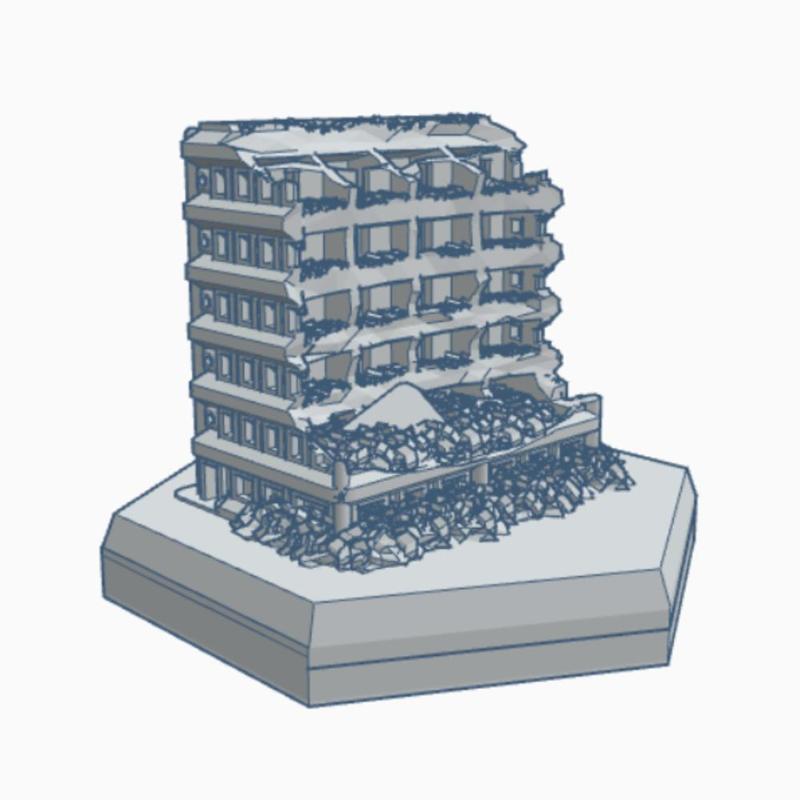 Ruined Apartments with Bodegas Hex Map Scale HMSSF050