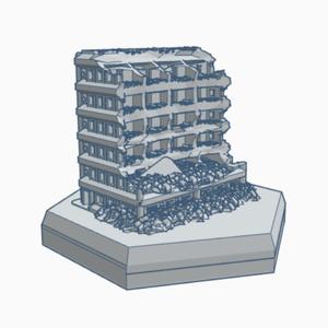 Ruined Apartments with Bodegas Hex Map Scale HMSSF050