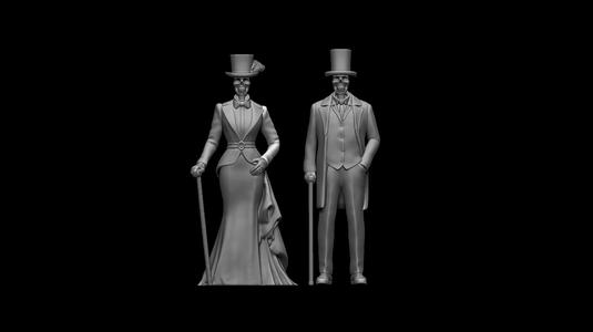 Woman and Man Skeletons