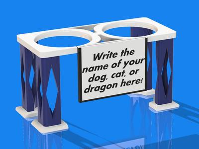Elevated Dog Bowl Stand for 16cm Bowls – 3D Print
