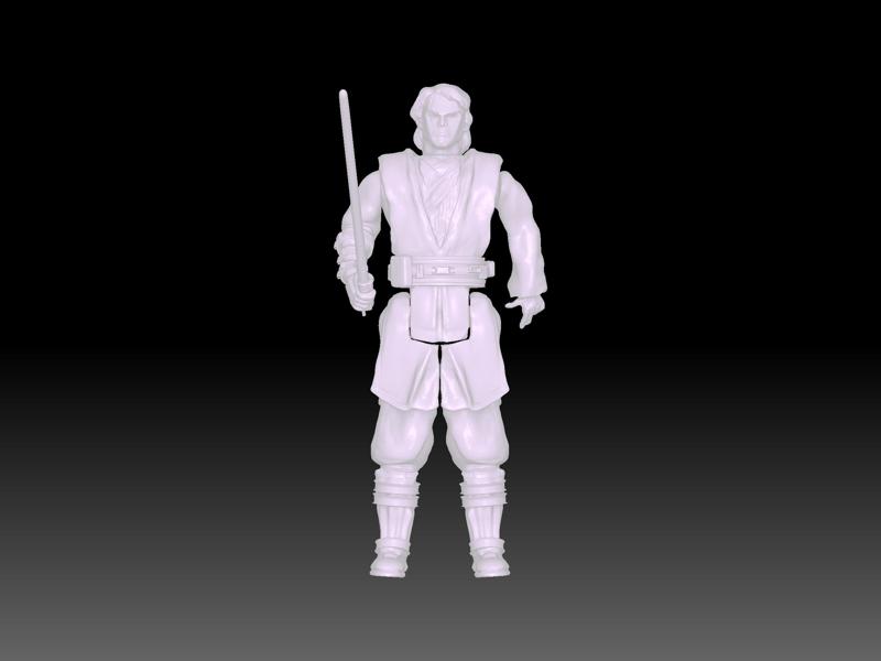 ANAKIN SKYWALKER w/out Robe Star Wars .OBJ Kenner Style RETRO Figure Lightsaber ROTS