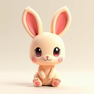 Rabbit: cute and sitting