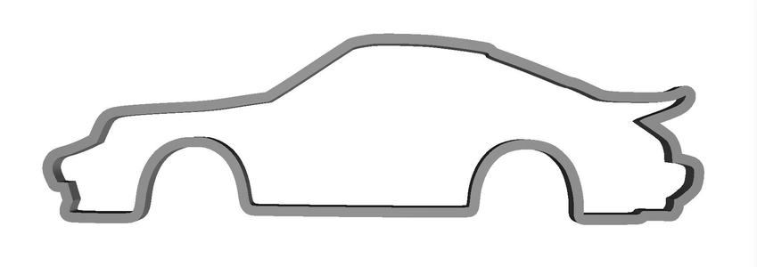 Simplified Outline of Retro 90s Porsche 911 – Minimalist 3D Printable Wall Art