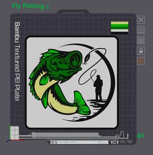 2D Fly Fishing Bass Wall Art