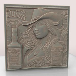 Jack Daniels Woman Bas-Relief Figures - STL File-10
