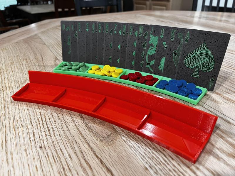 Playing Card Holder with Board Game Bits Bins